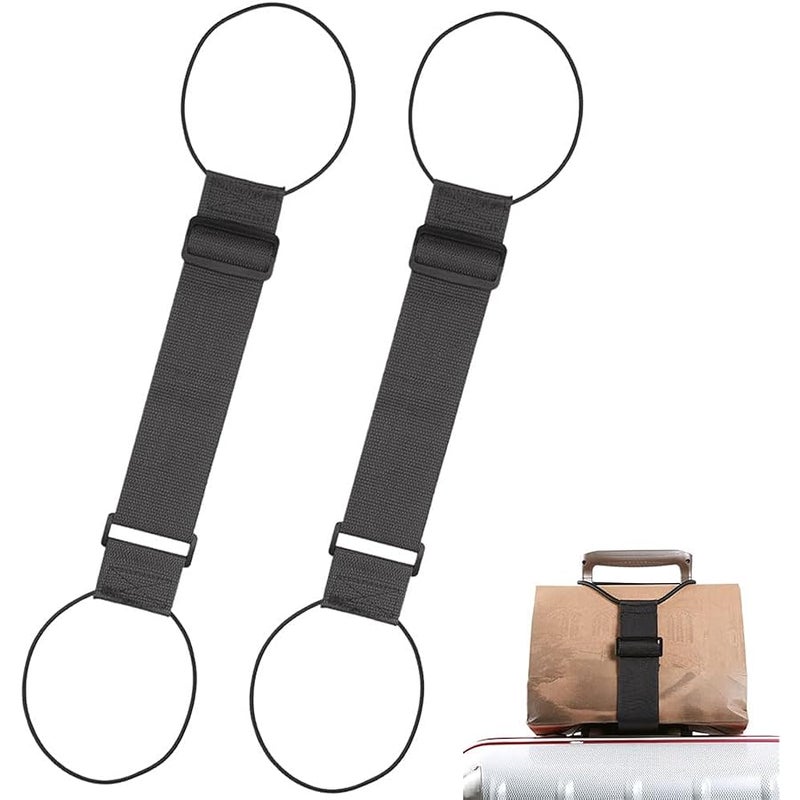 2026 Multi-Use Strong Adjustable Luggage Connector Straps,Flexible and Adjustable Elastic Fastening Belt for Luggage Strap,Luggage Connector Straps for Suitcases Travels Accessories, Black-2pc - Image 1