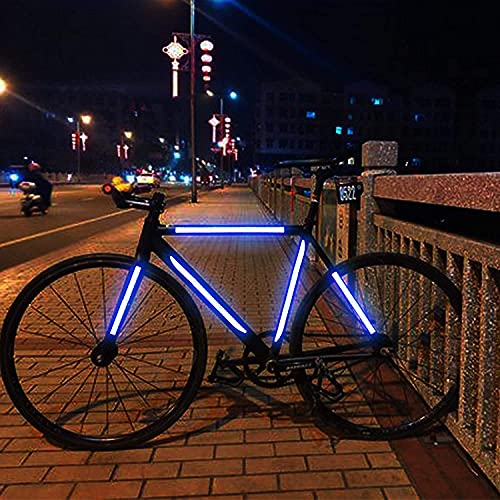 US1984 Car High Intensity Reflective Sticker Warning Safety Reflector Strips Universal Car Truck Bumper Reflective Stickers 5 pcs Set - 90x3.5 cm (Blue) - Image 5