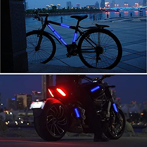 US1984 Car High Intensity Reflective Sticker Warning Safety Reflector Strips Universal Car Truck Bumper Reflective Stickers 5 pcs Set - 90x3.5 cm (Blue) - Image 2