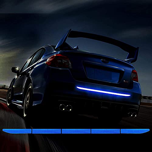 US1984 Car High Intensity Reflective Sticker Warning Safety Reflector Strips Universal Car Truck Bumper Reflective Stickers 5 pcs Set - 90x3.5 cm (Blue) - Image 4