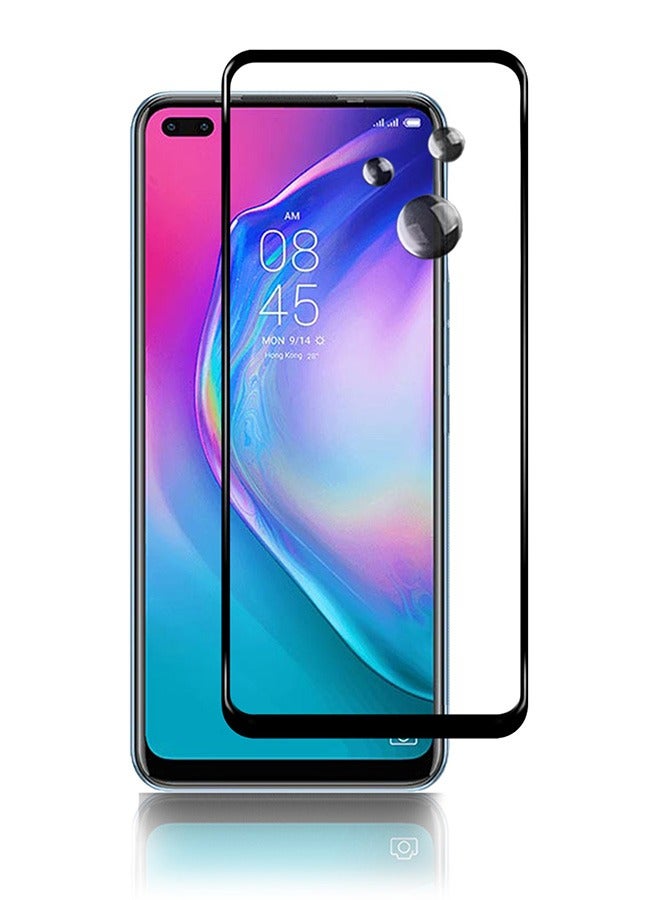 دبليو تيك واقي شاشة زجاجي مقاوم للكسر 5D من Wtech لـ Tecno Camon 16 Pro - شفاف / أسود - Image 2