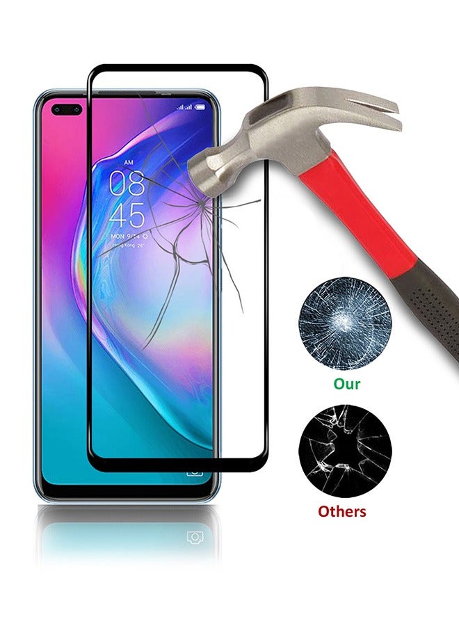 دبليو تيك واقي شاشة زجاجي مقاوم للكسر 5D من Wtech لـ Tecno Camon 16 Pro - شفاف / أسود - Image 4