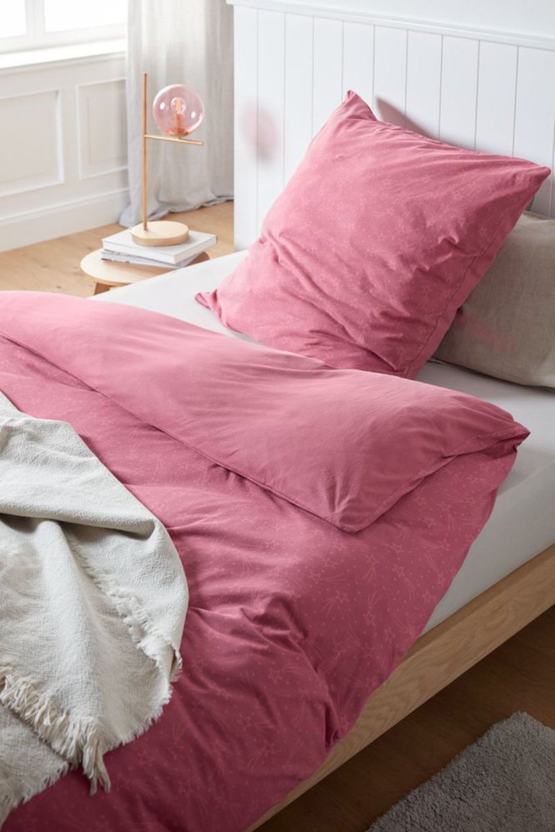 Tchibo Winter Jersey Duvet Set 80 X 80, 135 x 200 cm, Dark Pink  - Image 1