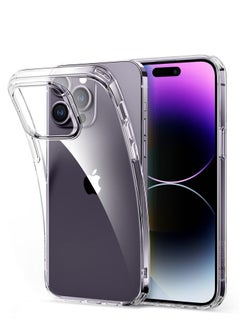 glassology iPhone 14 Pro 6.1 Inch Ultra Slim Case, Soft TPU Material with 4 Corners Bumper, Shockproof Protection Anti-Scratch Anti-Drop ClearTPU Clear Case with Tempered Glass screen protector  - Image 2