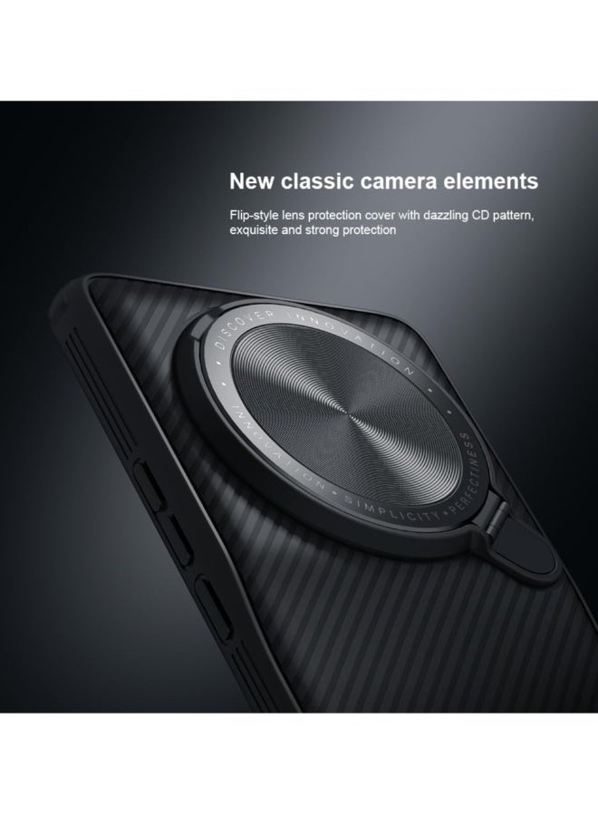 Case Compatible with Xiaomi Mi 14 Ultra, Camera Lens Privacy Protection Folding Kickstand Holder, Soft TPU Bumper Hard PC Back Cover Corners Shockproof Airbag