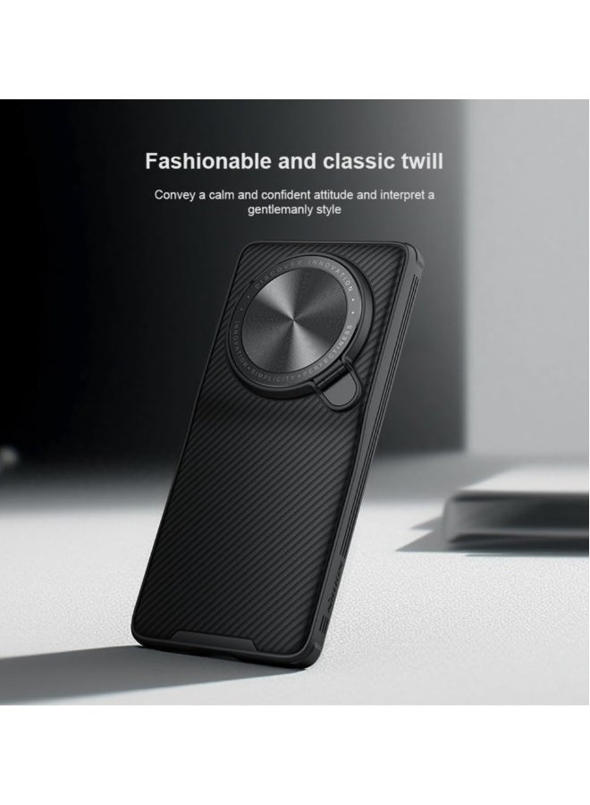 Case Compatible with Xiaomi Mi 14 Ultra, Camera Lens Privacy Protection Folding Kickstand Holder, Soft TPU Bumper Hard PC Back Cover Corners Shockproof Airbag