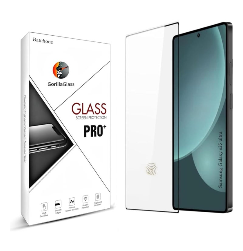 BATCHONE Tempered Glass Screen Protector Compatible For Samsung Galaxy S25 Ultra 5G (Black) Edge To Edge Full Screen Coverage 9H With Easy Installation Kit,Pack Of 1 - Image 1