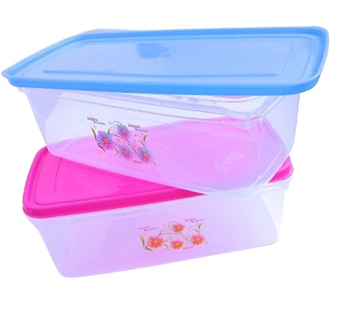 Hookcart Plastic Fridge Bread Boxes with lid Food Storage Freeze Organizer 4000 ML Transparent Set of 2 - Image 2