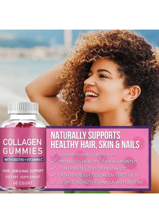 Ocean Collagen Gummies 60 Count, with Biotin and VC for Hair, Skin and Nails, Dietary Supplement - Image 2