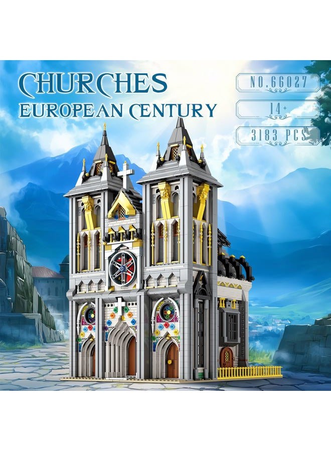 Reobrix Medieval Church Building Block Set with Light, European Architectural History Model Kit 66027, Home Decoration Construction Brick Gift for Adult Teens 14+ (3183PCS) - Image 2