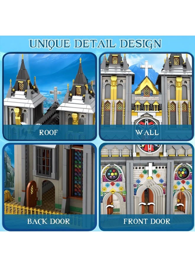 Reobrix Medieval Church Building Block Set with Light, European Architectural History Model Kit 66027, Home Decoration Construction Brick Gift for Adult Teens 14+ (3183PCS) - Image 4