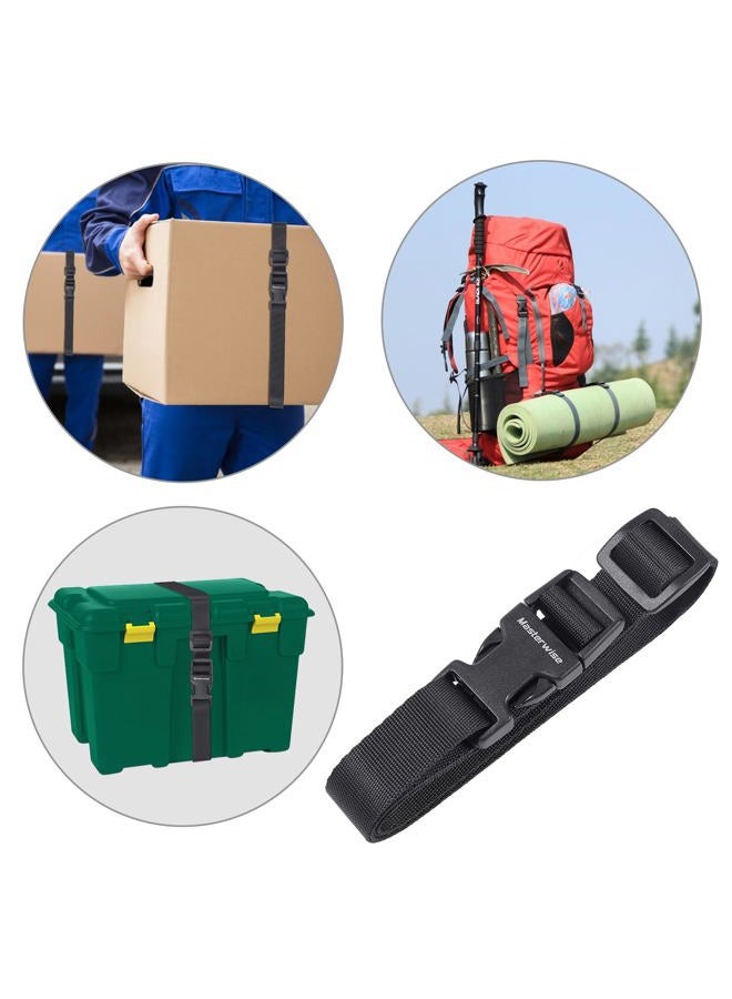 Masterwise Buckle Straps with Clips, Adjustable Nylon Straps with Buckle, Packing Straps, Black 4 Pack (4‘x0.75“) - Image 5