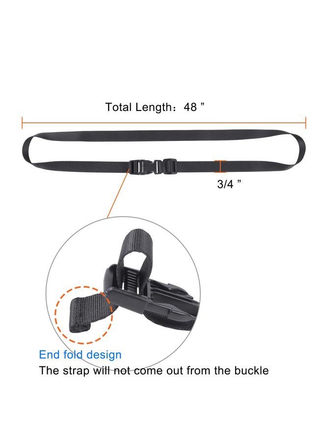Masterwise Buckle Straps with Clips, Adjustable Nylon Straps with Buckle, Packing Straps, Black 4 Pack (4‘x0.75“) - Image 3
