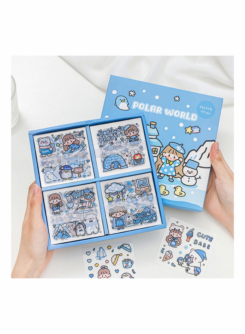 KASTWAVE Stickers Set,  800Pcs/100 Sheets Cute Colorful Vinyl Adhesive Decorative Stickers for Scrapbook, Laptop, Phone, Journal, Water Bottle Sticker for Teens Girls Kids, Gift Package - Image 2