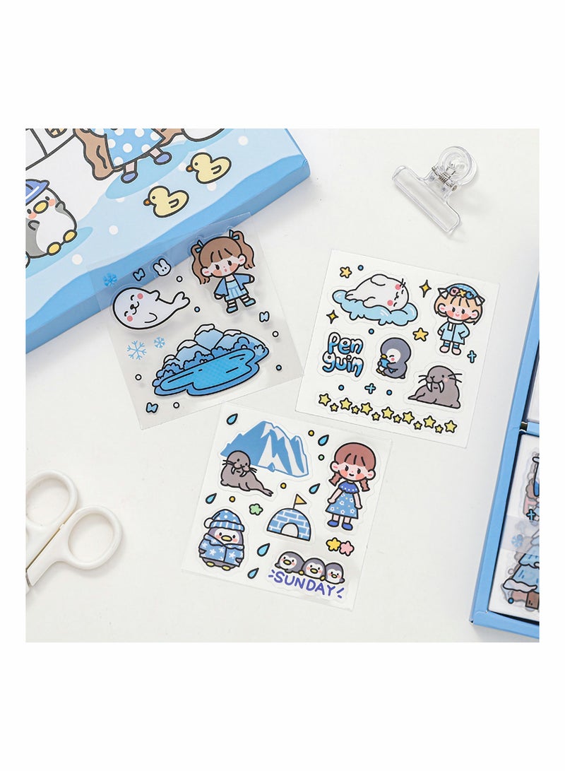 KASTWAVE Stickers Set,  800Pcs/100 Sheets Cute Colorful Vinyl Adhesive Decorative Stickers for Scrapbook, Laptop, Phone, Journal, Water Bottle Sticker for Teens Girls Kids, Gift Package - Image 3