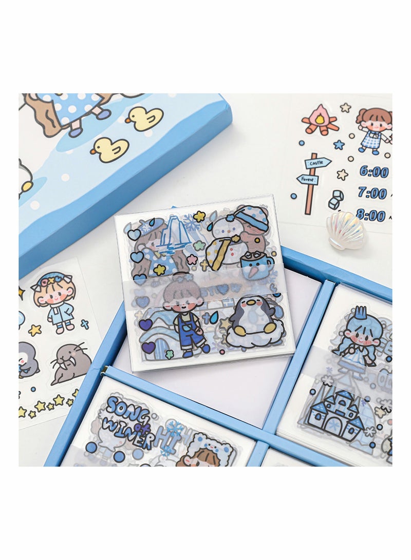 KASTWAVE Stickers Set,  800Pcs/100 Sheets Cute Colorful Vinyl Adhesive Decorative Stickers for Scrapbook, Laptop, Phone, Journal, Water Bottle Sticker for Teens Girls Kids, Gift Package - Image 4