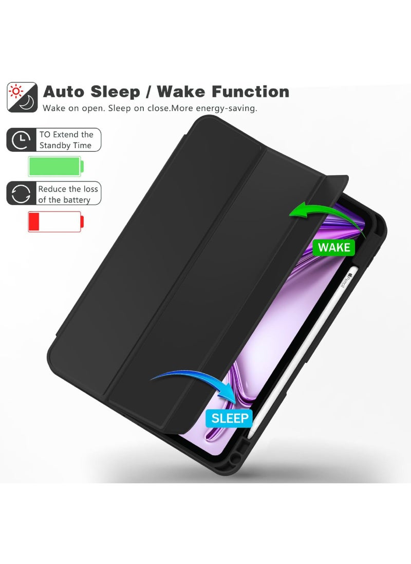 Rock Pow Case for iPad Air 13 inch M3 2025/Air 13 inch M2 2024 with Pencil Holder Smart iPad Case [Support Pencil Pro and Pencil(USB-C)] Support Touch ID and Auto Wake/Sleep Cover for Air 13inch M3/M2 2025/2024  - Image 5