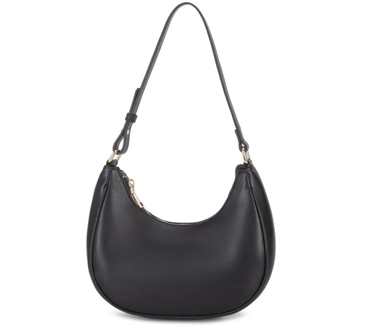 CYHTWSDJ Shoulder Bags for Women, Cute Hobo Tote Handbag Mini Clutch Purse with Zipper Closure (Moon Black) - Image 1
