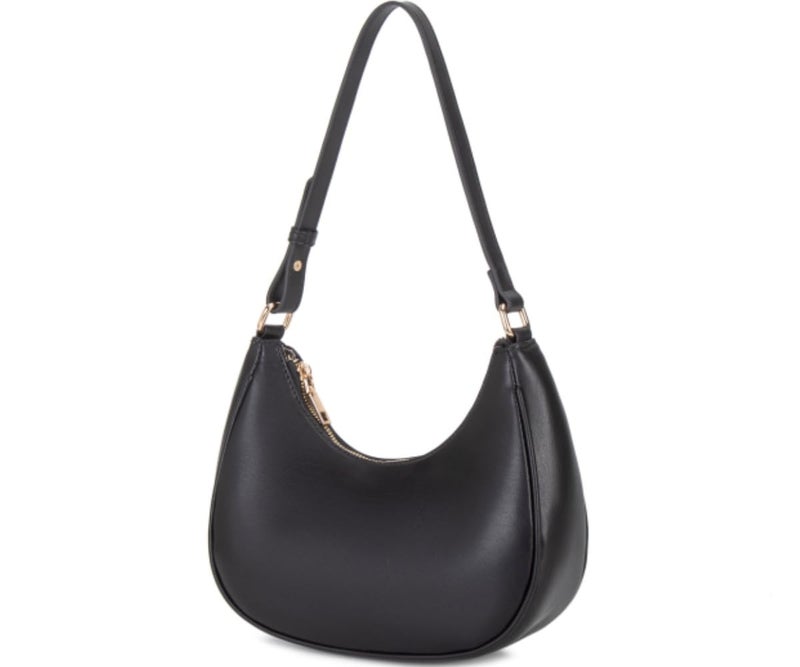CYHTWSDJ Shoulder Bags for Women, Cute Hobo Tote Handbag Mini Clutch Purse with Zipper Closure (Moon Black) - Image 2