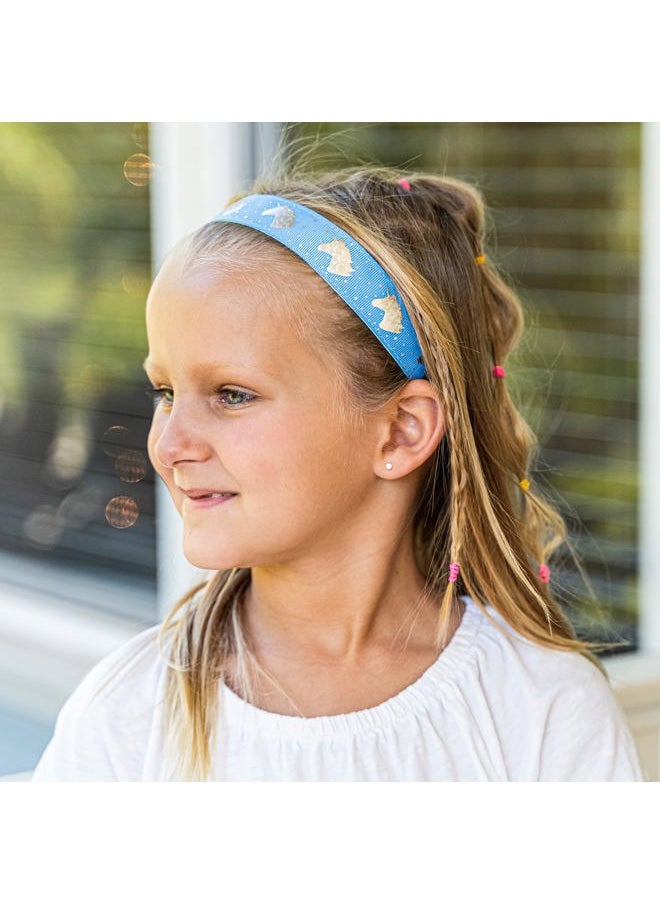 FROG SAC - 6 Unicorn Headbands for Girls, Adjustable No Slip Glitter Hair Bands for Kids, Cute Little Girl Sports Head Bands, Sparkly Soccer Gymnastics Headband, Sparkle Hair Accessories - Image 1