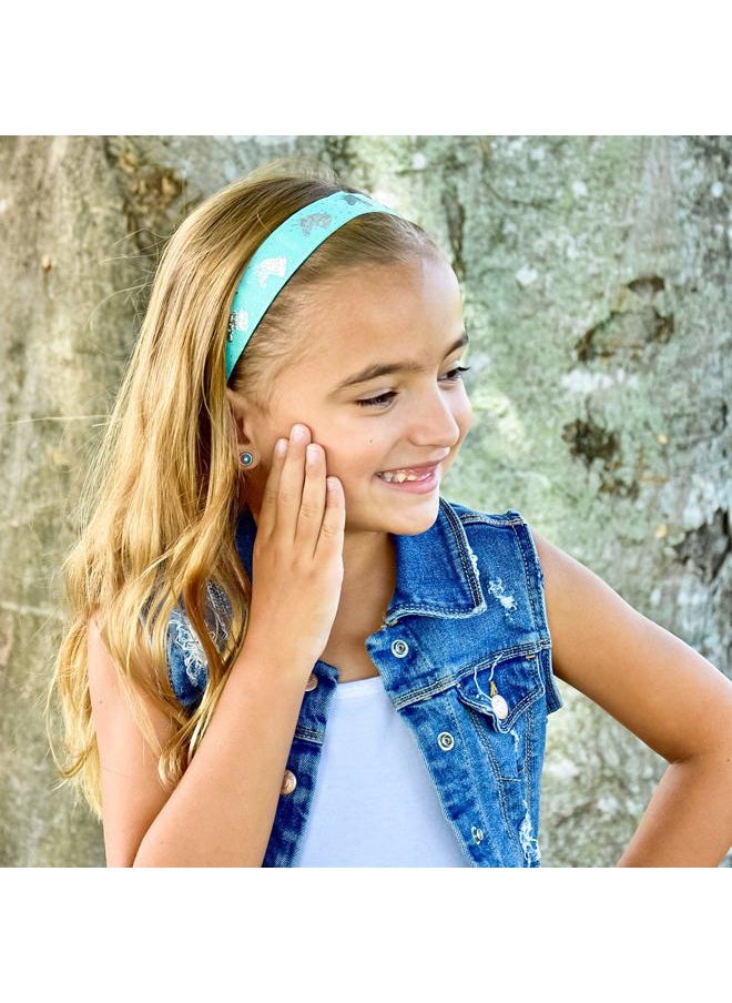 FROG SAC - 6 Unicorn Headbands for Girls, Adjustable No Slip Glitter Hair Bands for Kids, Cute Little Girl Sports Head Bands, Sparkly Soccer Gymnastics Headband, Sparkle Hair Accessories - Image 1