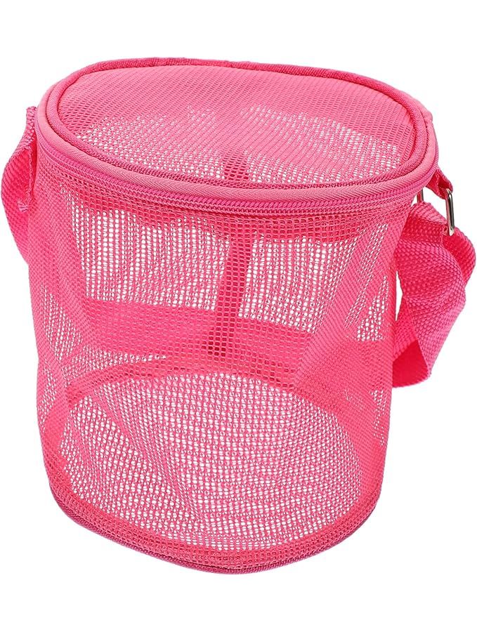 Rosy Mesh Beach Bag for Kids Shell Toy Storage Sand Toys - Image 1