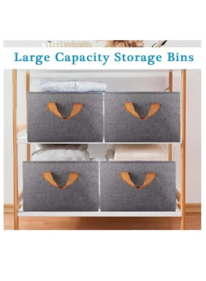 Pack of 4 Oxford Cloth Storage Boxes - Foldable Organizer for Clothes, Bedding & Toys - 47x28x20 cm (Assorted Colors) - Image 1