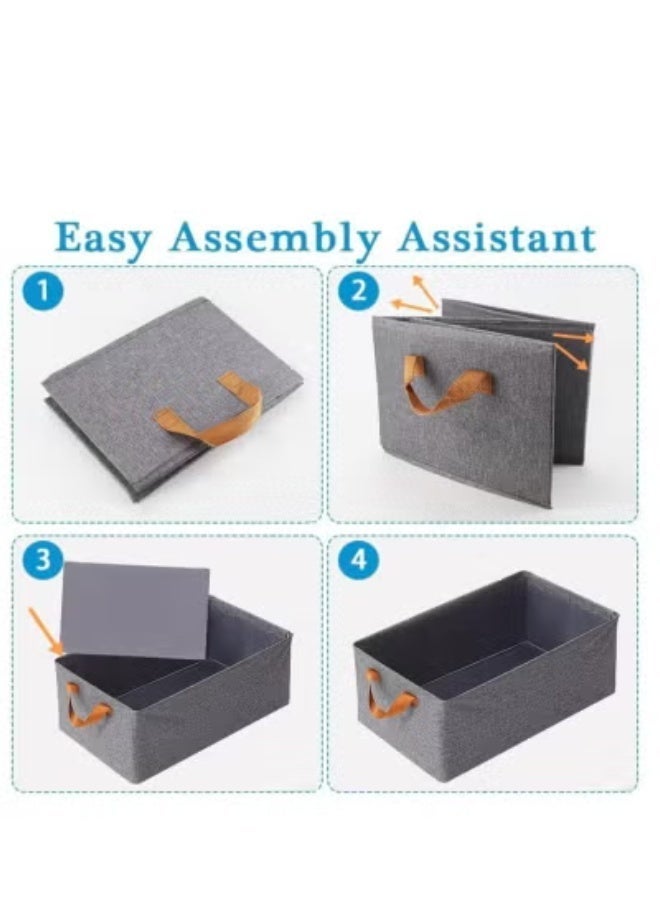 Pack of 4 Oxford Cloth Storage Boxes - Foldable Organizer for Clothes, Bedding & Toys - 47x28x20 cm (Assorted Colors) - Image 2