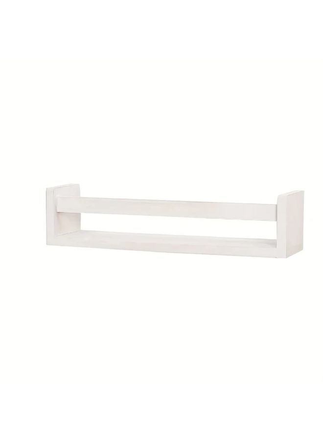 White Floating Shelves Heavy Duty Wooden Wall Mounted Storage For Home Decor - Image 1