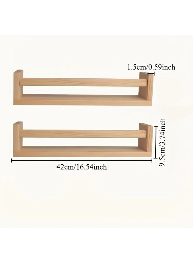 White Floating Shelves Heavy Duty Wooden Wall Mounted Storage For Home Decor - Image 5