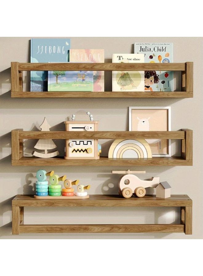 White Floating Shelves Heavy Duty Wooden Wall Mounted Storage For Home Decor - Image 2