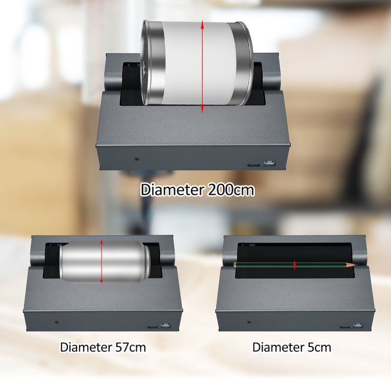 Rotary Roller 360° Engraver Y-axis Rotary Module for Engraving Curved Surface Objects Diameter 5mm to 200mm Cylindrical Objects Cans Like Cups Bottles Pens Cans and etc - Image 2