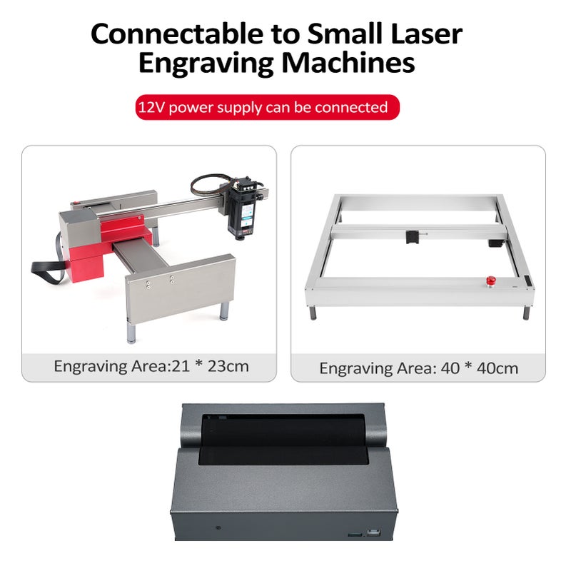 Rotary Roller 360° Engraver Y-axis Rotary Module for Engraving Curved Surface Objects Diameter 5mm to 200mm Cylindrical Objects Cans Like Cups Bottles Pens Cans and etc - Image 4