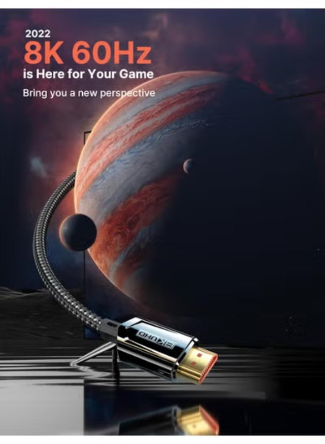 8K HDMI 2.1 Cable – 13FT / 4M, 48Gbps Ultra High-Speed HDMI Cord, 8K@60Hz, 4K@120Hz 144Hz, eARC HDR10, HDCP 2.2 & 2.3, 3D Compatible for PS5, Xbox, TV, Monitor, Blu-ray - Image 3