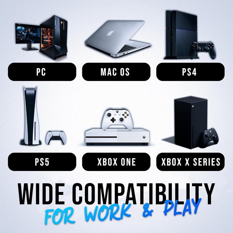 KLIM Chroma Wireless Keyboard – RGB Backlit Gaming, Rechargeable Battery, PC Keyboard, Durable & Water-Resistant, Compatible with PS4, PS5 & Mac - Black - Image 5