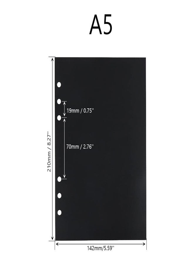 Mogoostry 2 Pack A5 Refill Paper Blank Black Filler Paper Binder Inserts for 6 Ring A5 Planner Refills, 40 Sheets per Pack, Total 80 Sheets - Image 2