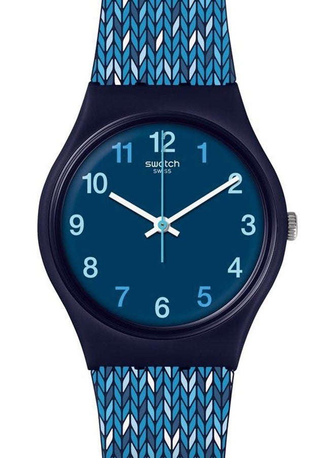 Swatch ساعة يد مقاومة للماء بحركة كوارتز زرقاء للجنسين من تريكو - 36 ملم - Image 2