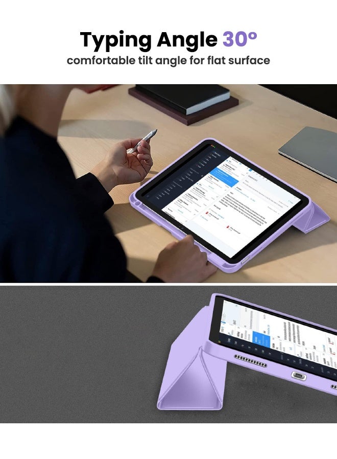 SPFYEAH iPad (A16) 11th Generation 11 inch (2025) / iPad 10th Generation 10.9 inch (2022) Case, with Pencil Holder, Auto Wake/Sleep, Trifold Stand Smart Cover with Soft TPU Back, Purple - Image 5