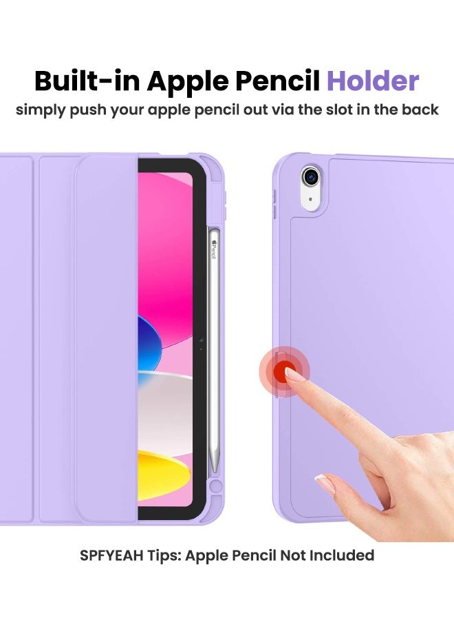 SPFYEAH iPad (A16) 11th Generation 11 inch (2025) / iPad 10th Generation 10.9 inch (2022) Case, with Pencil Holder, Auto Wake/Sleep, Trifold Stand Smart Cover with Soft TPU Back, Purple - Image 3