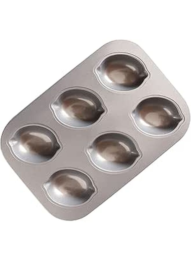 Gadpiparty 6 Cup Lemon Shaped Muffin Pan Nonstick Carbon Steel Mini Cake Mold for Baking Cupcakes Pudding and Mousse Desserts Oven Safe - Image 1