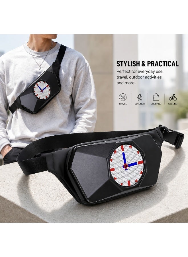 LED Display Motorcycle Chest Bag, Customizable Smart Sling Pack with Rainproof Hard Shell - Image 2