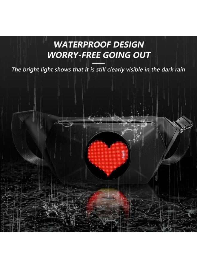 LED Display Motorcycle Chest Bag, Customizable Smart Sling Pack with Rainproof Hard Shell - Image 4