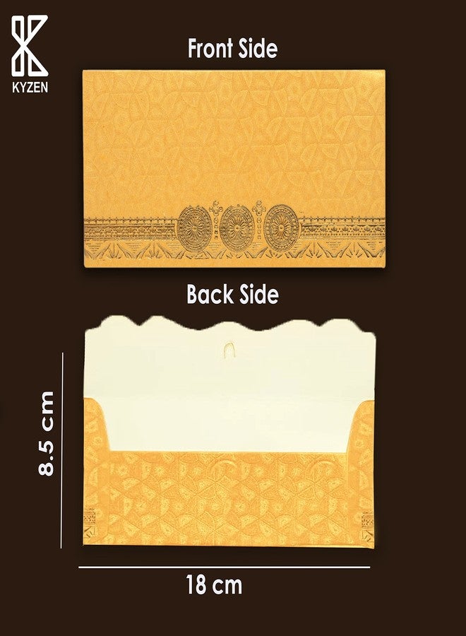 KYZEN Shagun Envelope Flower Designer Money Envelope, Wedding, Engagement, Cash Gift Money Cover (Peach_Pack Of 75) - Image 2