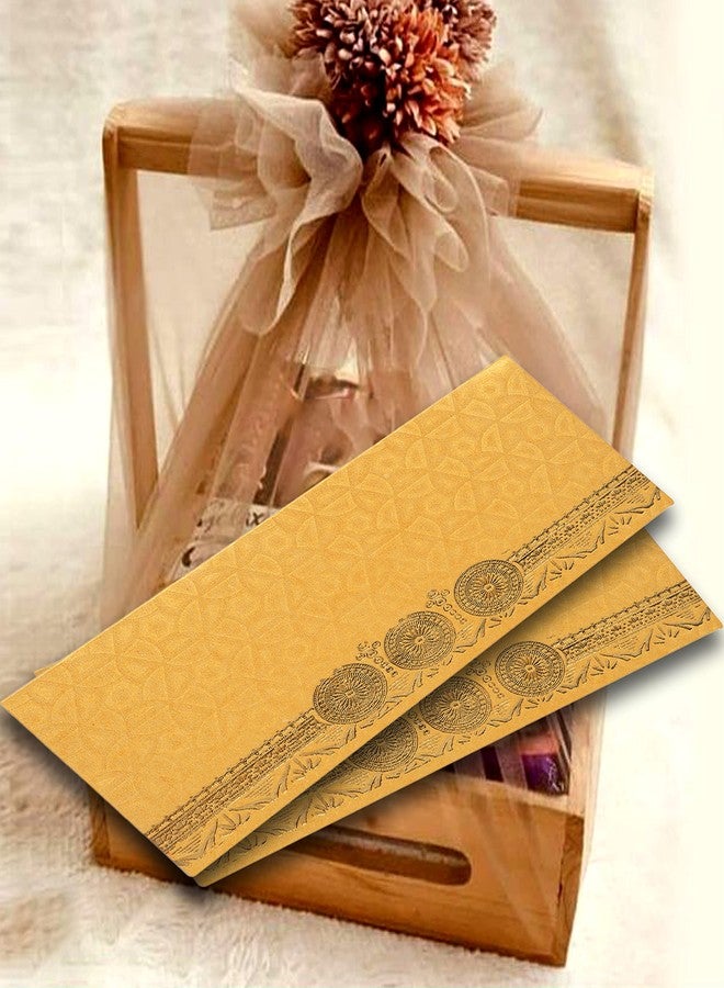 KYZEN Shagun Envelope Flower Designer Money Envelope, Wedding, Engagement, Cash Gift Money Cover (Peach_Pack Of 75) - Image 1