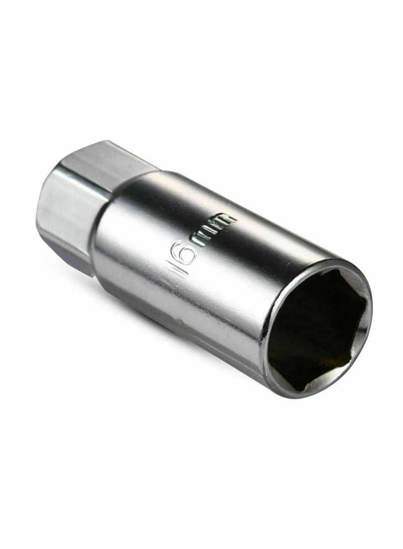 Spark Plug Sleeve Wrench Set, Red T-Handle Stainless Steel Silicone Car Motorcycle Wrench Tool Dual-use 16 21mm Universal for Fastening and Demolition - Image 2