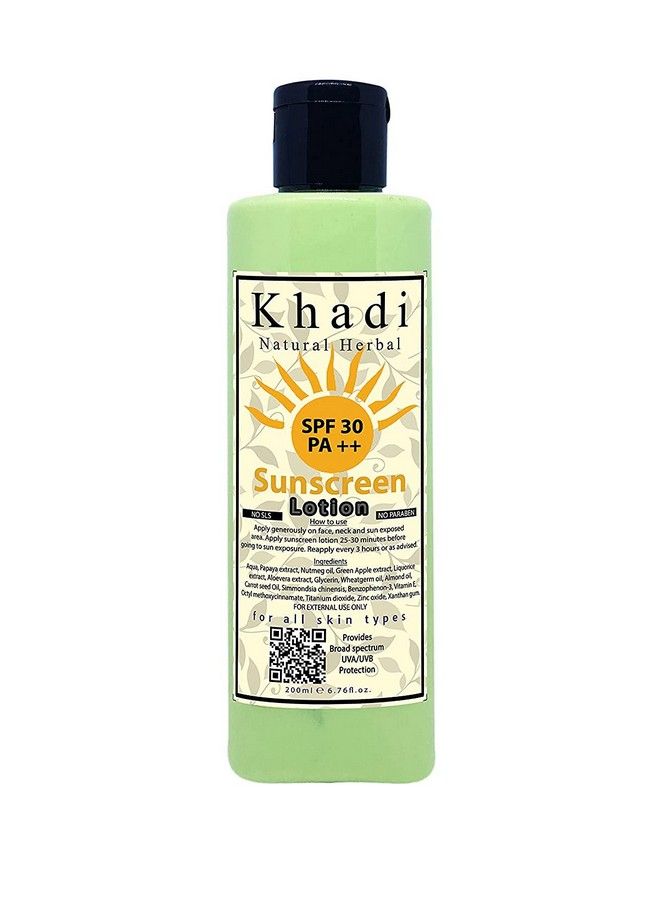 Khadi Natural Herbal لوشن واقي من الشمس SPF 30 Pa++ للنساء والرجال 200 مل (عبوة واحدة) - Image 1