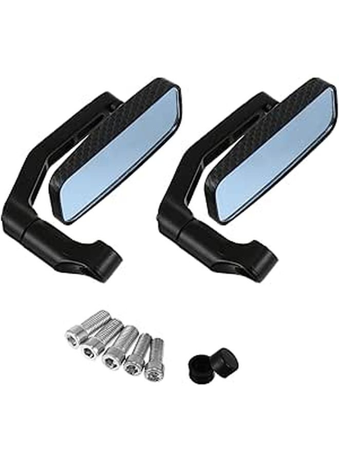 Universal Aluminum Motorcycle Rear View Mirrors 2pcs Carbon Fiber Back - Image 1