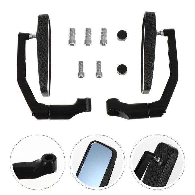 Universal Aluminum Motorcycle Rear View Mirrors 2pcs Carbon Fiber Back - Image 3