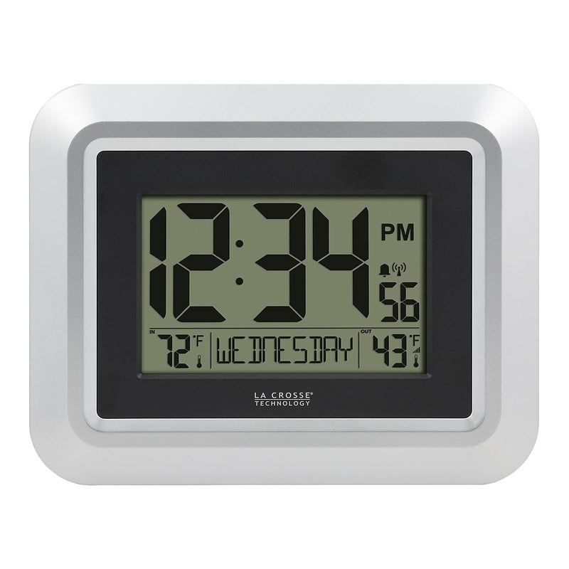 La Crosse Technology La Crosse Technology 5131918SINT Atomic Digital Wall Clock with Outdoor Temperature 