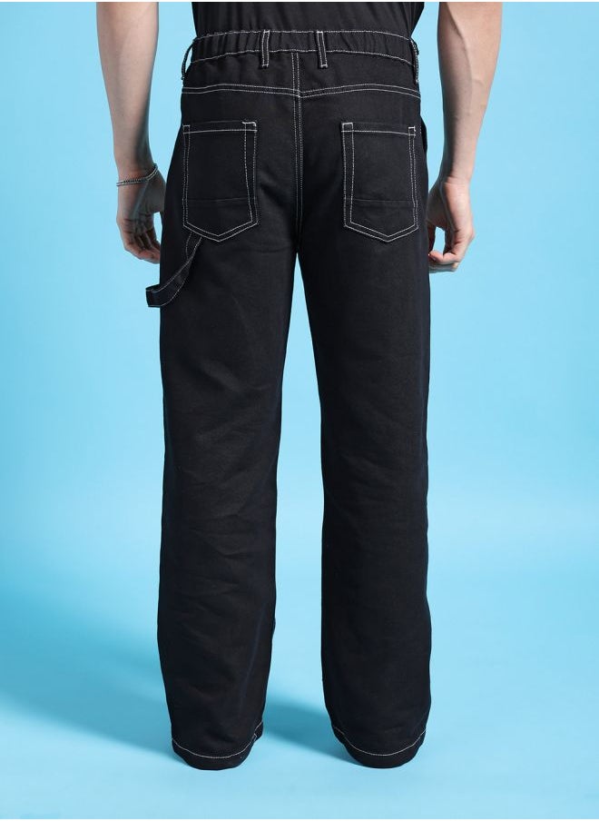 The Indian Garage Co Men Baggy Solid Mid-Rise Stretchable Jeans  - Image 2
